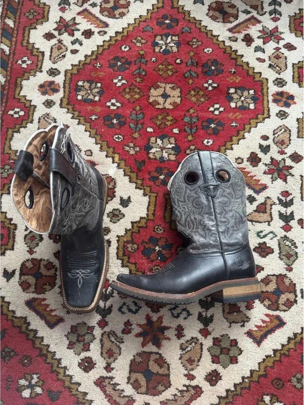 Alex Boots Genuine Leather Cowboy Boots Made In Mexico Size U.S. Mens 8